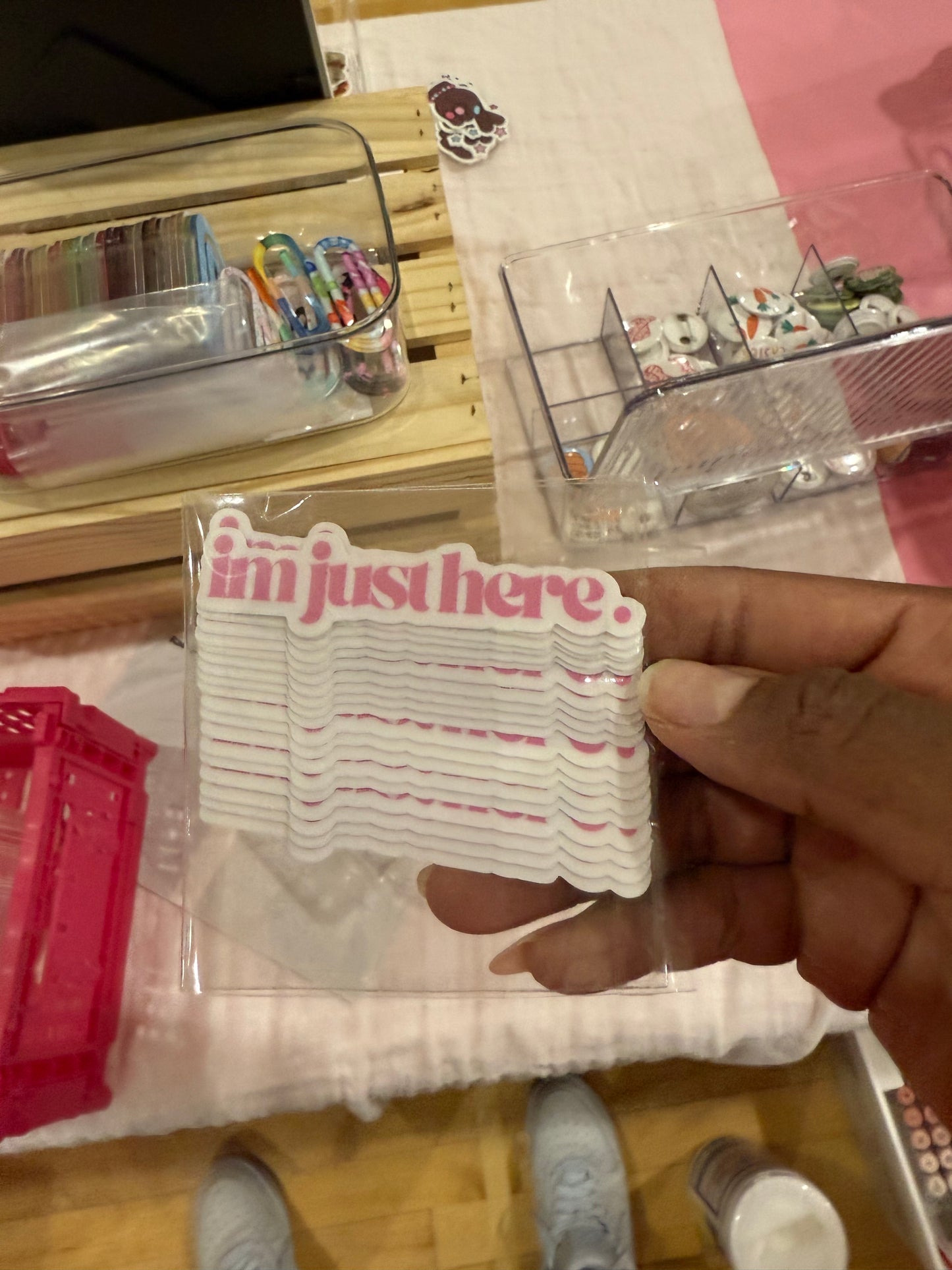 Im Just Here Sticker