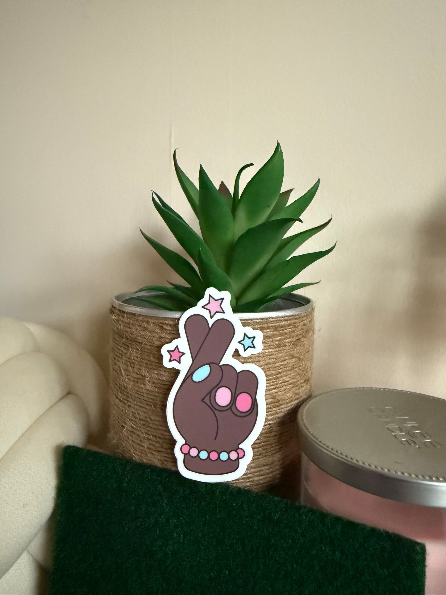 Fingers Crossed Sticker