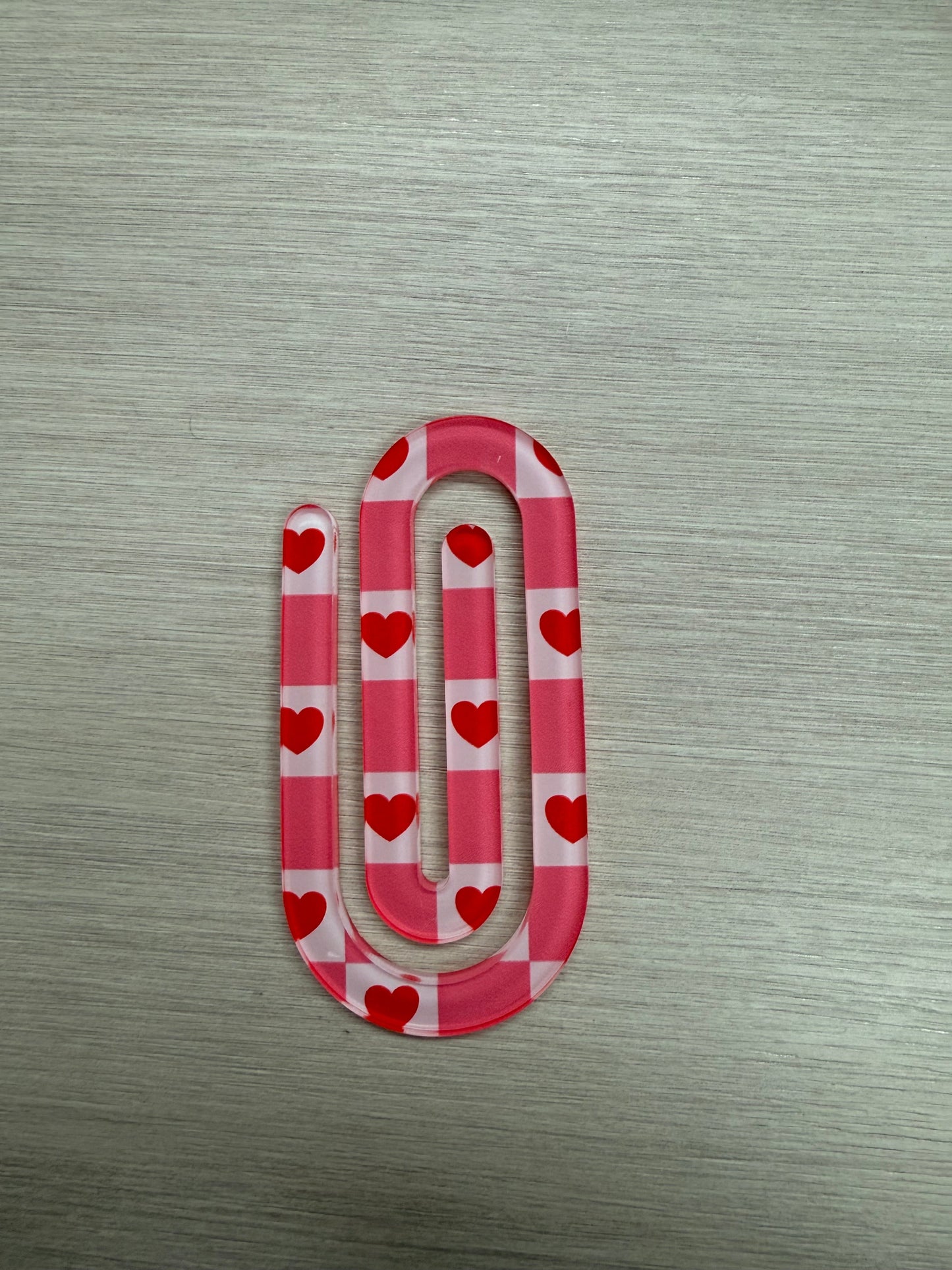 Checkered Heart Paperclip