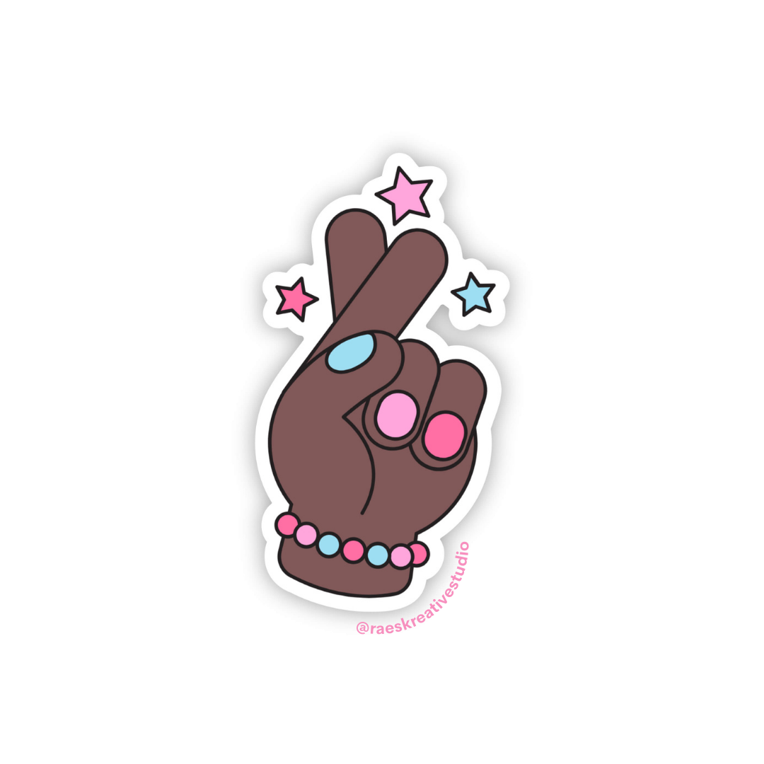 Fingers Crossed Sticker